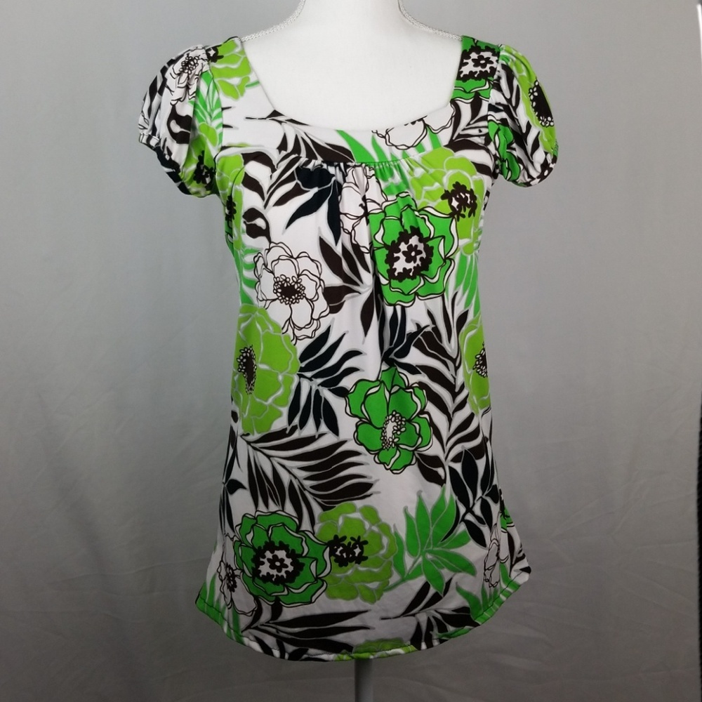 Cocomo Shirt Size Medium Green and Brown (a12)